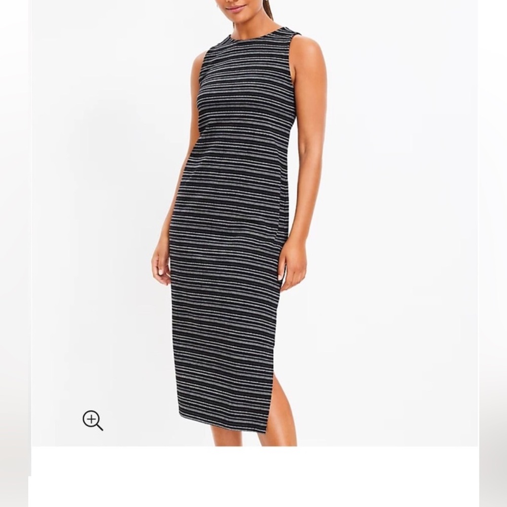 Loft Jacquard striped midi dress XSP
